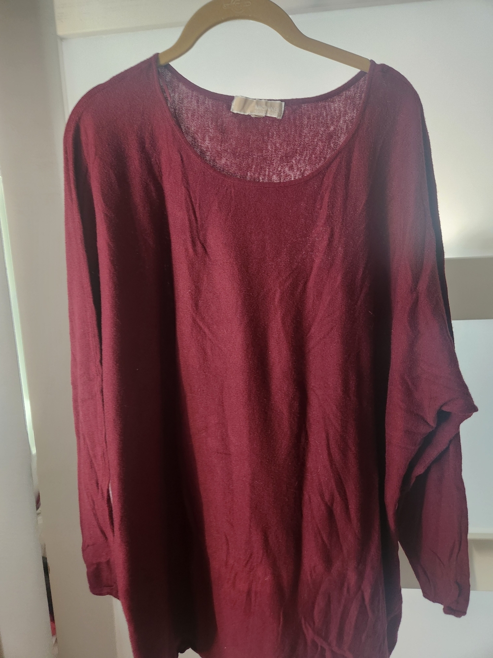 Michael Kors Burgundy Scoop Neck Lightweight Sweatshirt